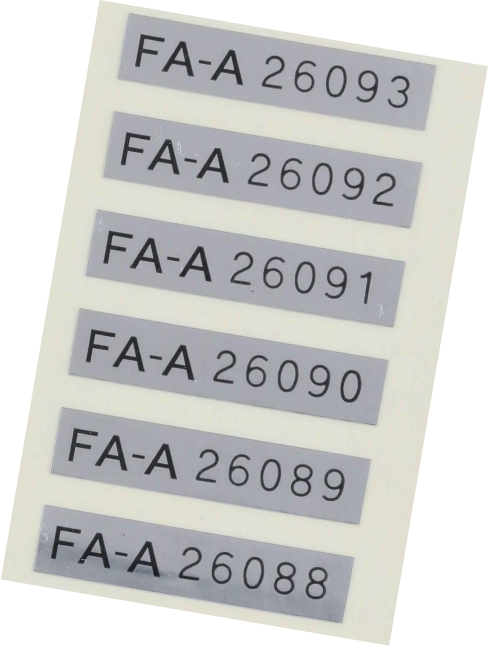 連続番号を印字したナンバリングシール