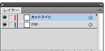 Illustratorでカットラインと印刷データを別レイヤーに分けた例