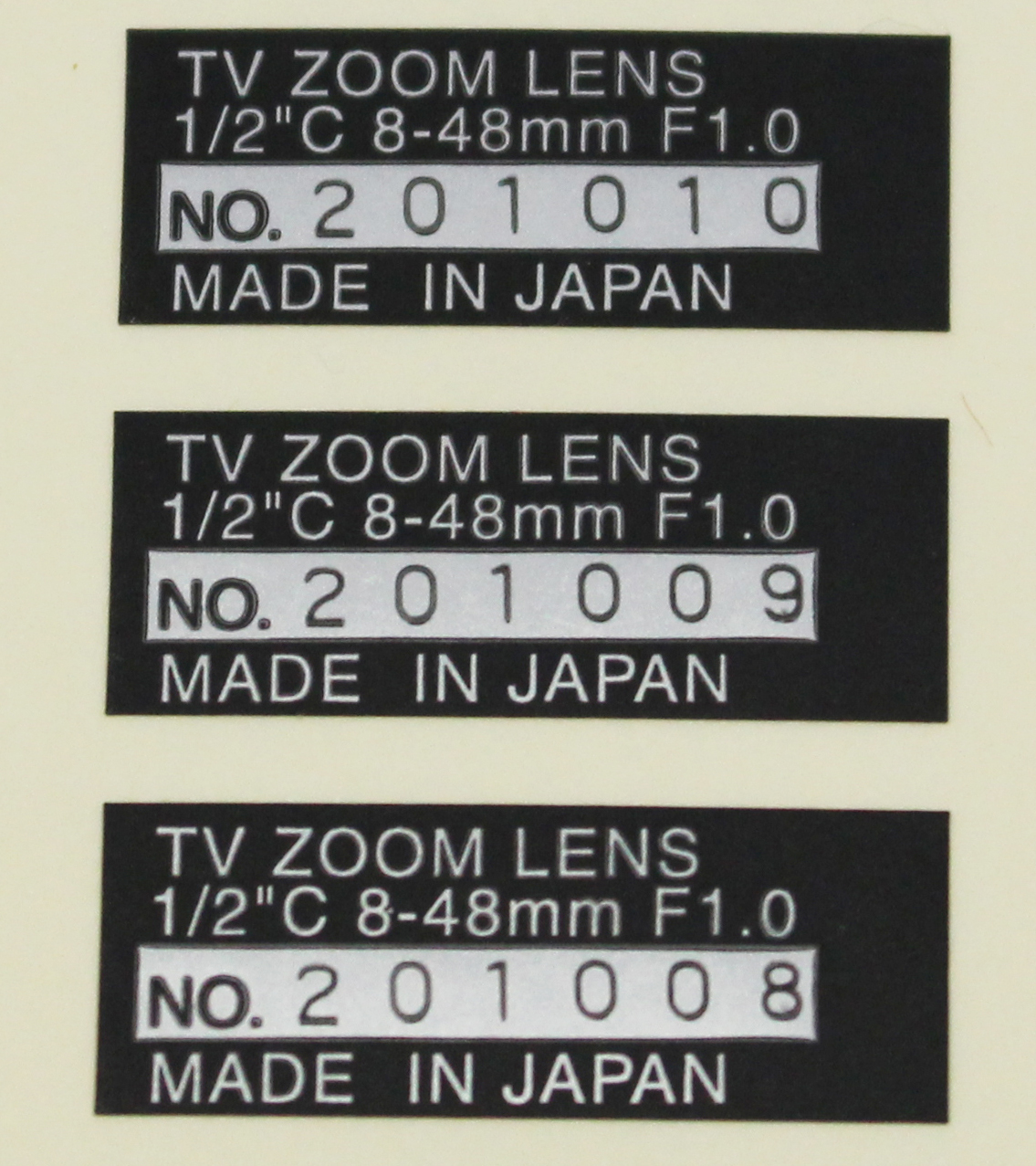 ナンバリングシール